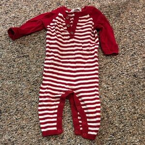 Cherokee Red and White Striped Kids Footie